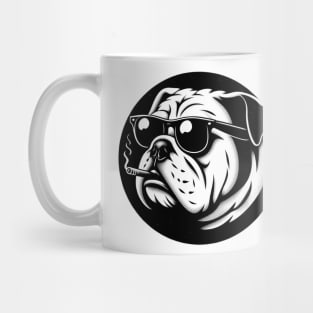 badass bulldog smoking Mug